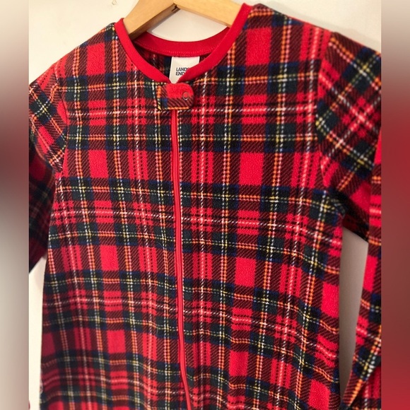 Lands’ End Plaid Footed Onesie Pajamas 8 - Picture 3 of 9
